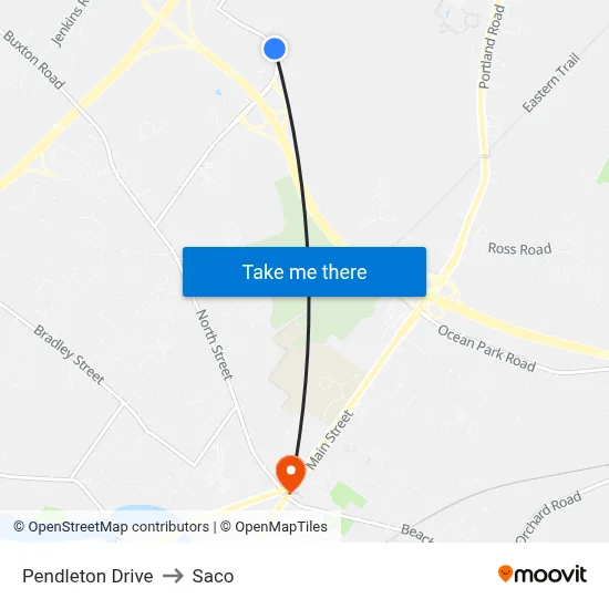 Pendleton Drive to Saco map