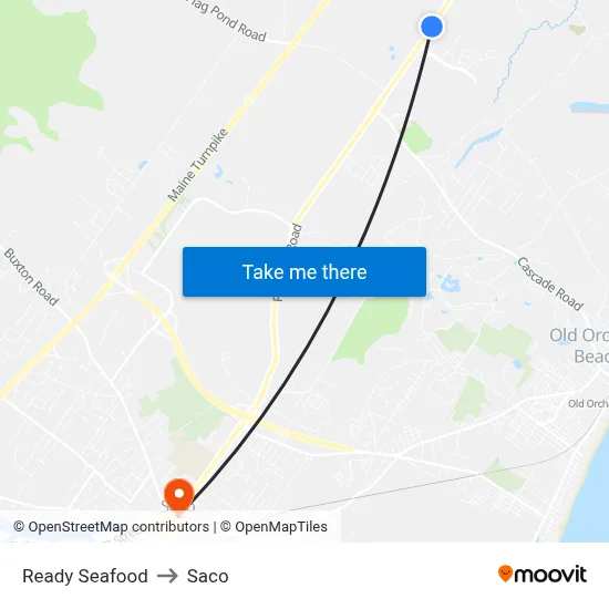 Ready Seafood to Saco map