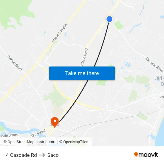 4 Cascade Rd to Saco map