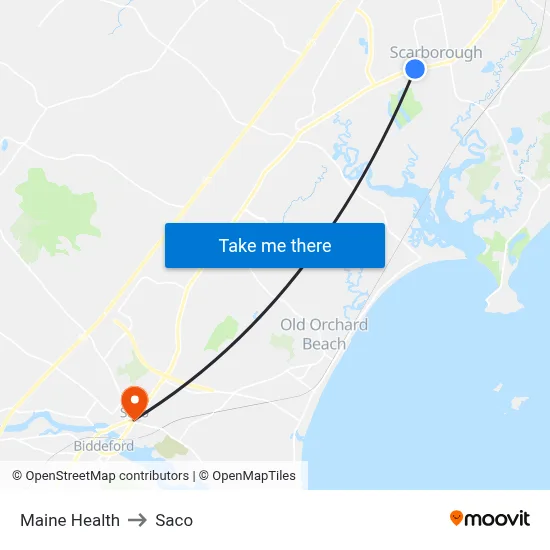 Maine Health to Saco map