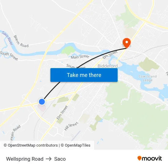 Wellspring Road to Saco map