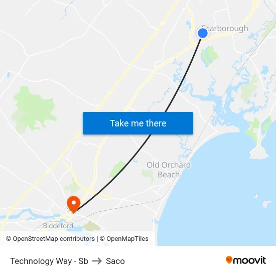 Technology Way  - Sb to Saco map