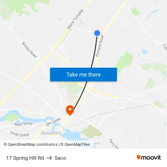 17 Spring Hill Rd to Saco map