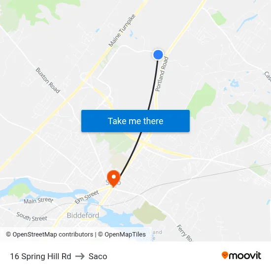 16 Spring Hill Rd to Saco map