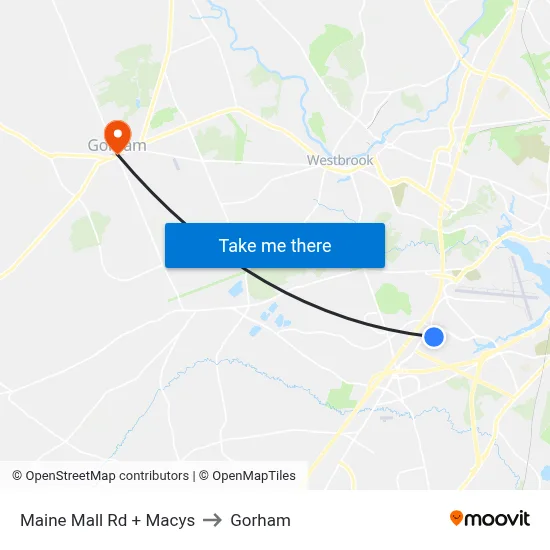 Maine Mall  Rd + Macys to Gorham map