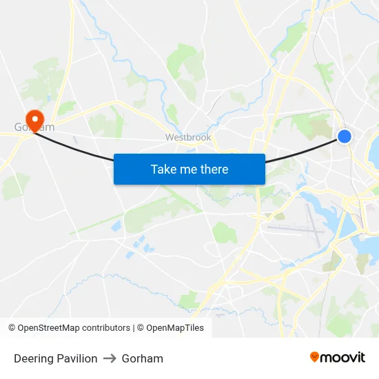 Deering Pavilion to Gorham map
