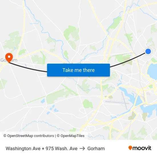 Washington Ave + 975 Wash. Ave to Gorham map