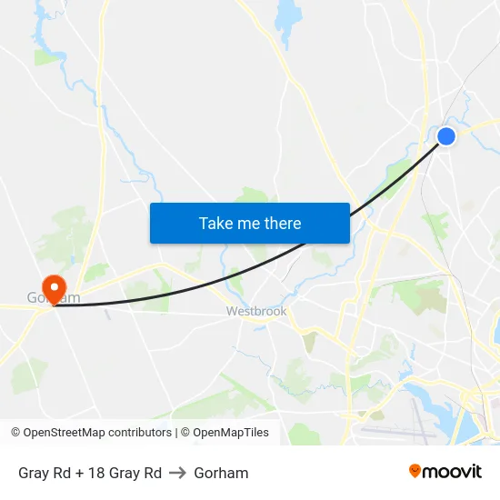 Gray Rd + 18 Gray Rd to Gorham map