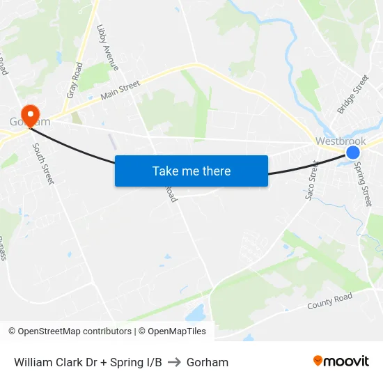William Clark Dr + Spring I/B to Gorham map
