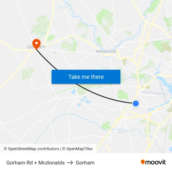 Gorham Rd + Mcdonalds to Gorham map