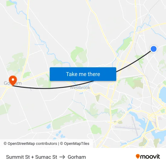 Summit St + Sumac St to Gorham map
