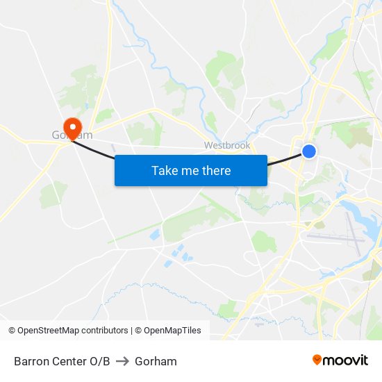 Barron Center O/B to Gorham map