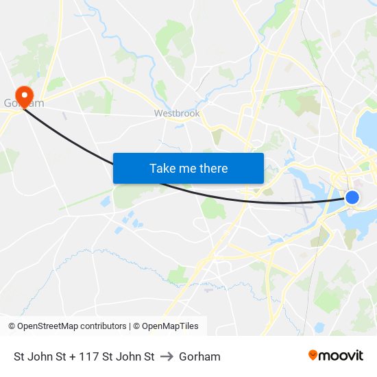 St John St + 117 St John St to Gorham map