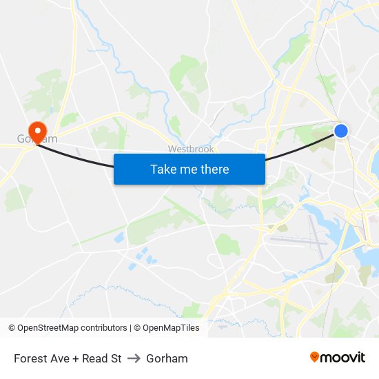 Forest Ave + Read St to Gorham map