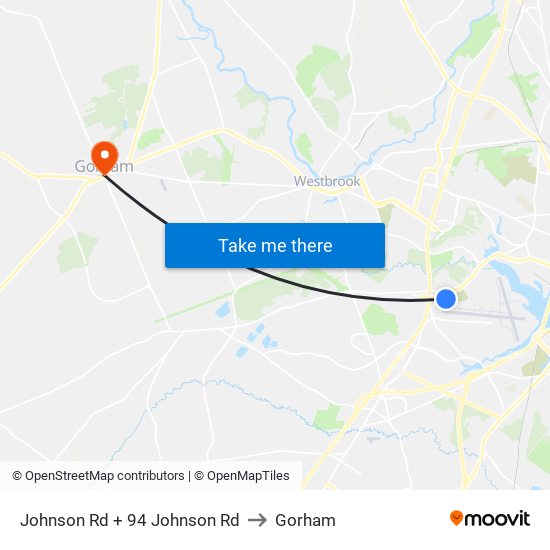 Johnson Rd + 94 Johnson Rd to Gorham map