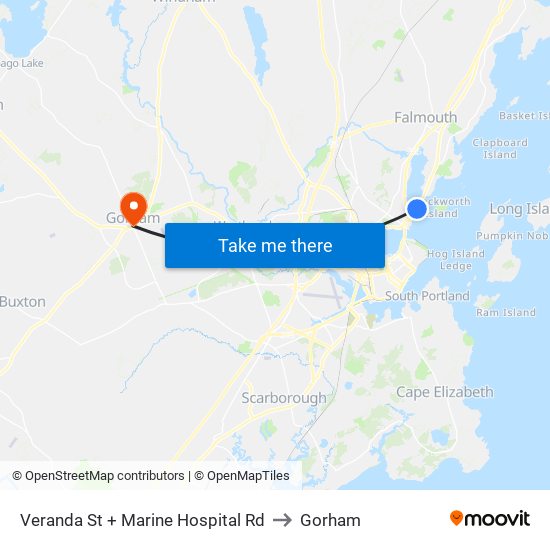 Veranda St + Marine Hospital Rd to Gorham map