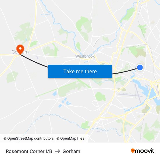 Rosemont Corner I/B to Gorham map