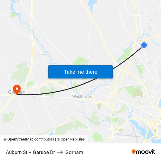 Auburn St + Garsoe Dr to Gorham map