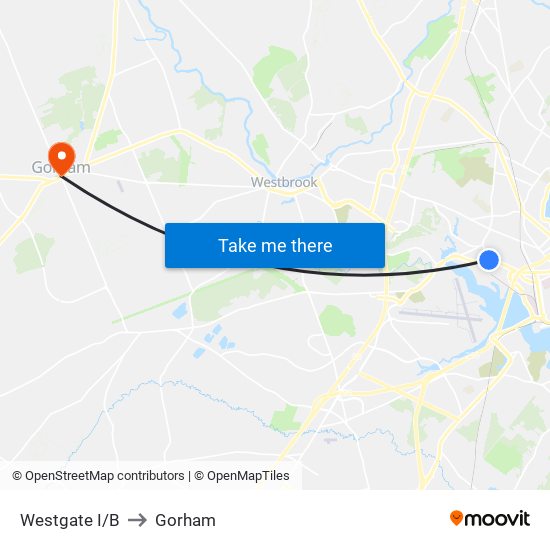 Westgate I/B to Gorham map