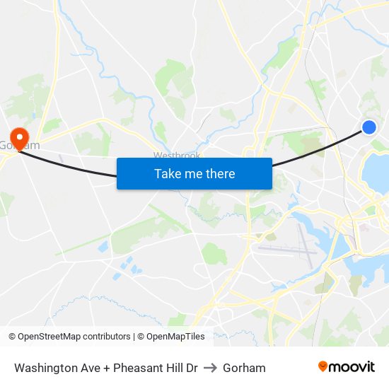 Washington Ave + Pheasant Hill Dr to Gorham map