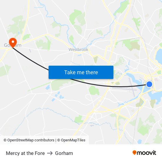 Mercy at the Fore to Gorham map