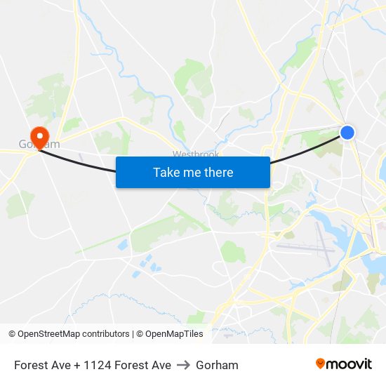 Forest Ave + 1124 Forest Ave to Gorham map