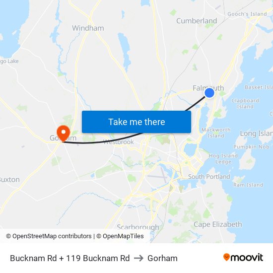 Bucknam Rd + 119 Bucknam Rd to Gorham map