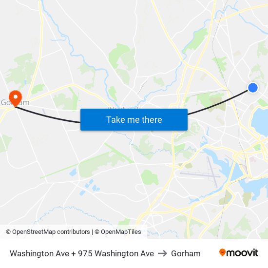 Washington Ave + 975 Washington Ave to Gorham map