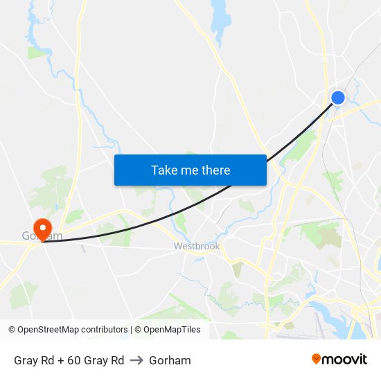 Gray Rd + 60 Gray Rd to Gorham map