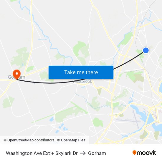 Washington Ave Ext + Skylark Dr to Gorham map