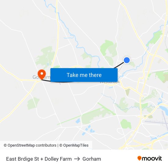 East Brdige St + Dolley Farm to Gorham map