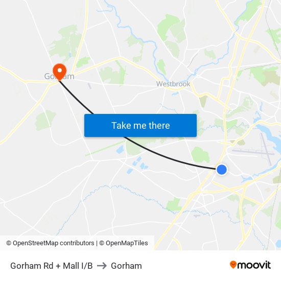 Gorham Rd + Mall I/B to Gorham map