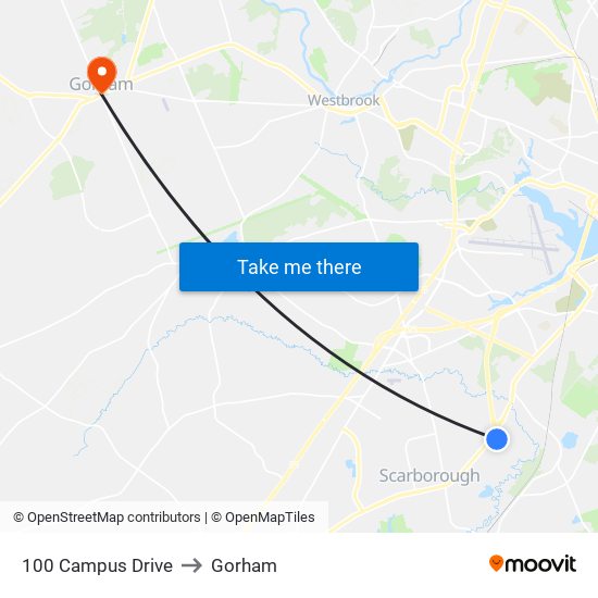 100 Campus Drive to Gorham map