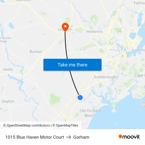 1015 Blue Haven Motor Court to Gorham map