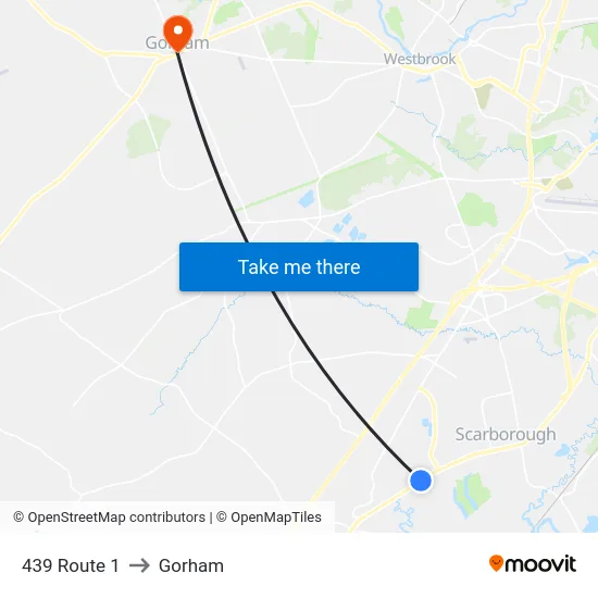 439 Route 1 to Gorham map