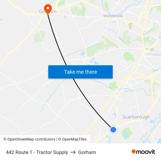 442 Route 1 - Tractor Supply to Gorham map