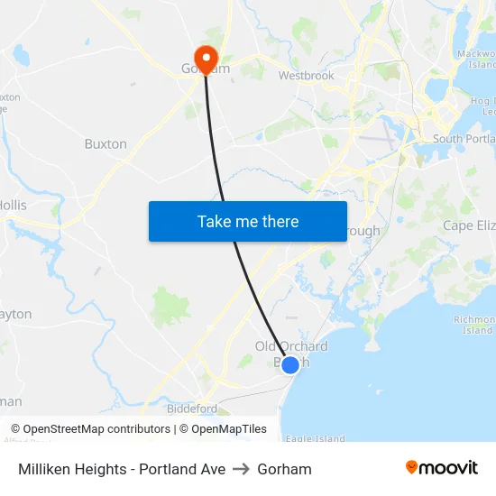 Milliken Heights - Portland Ave to Gorham map