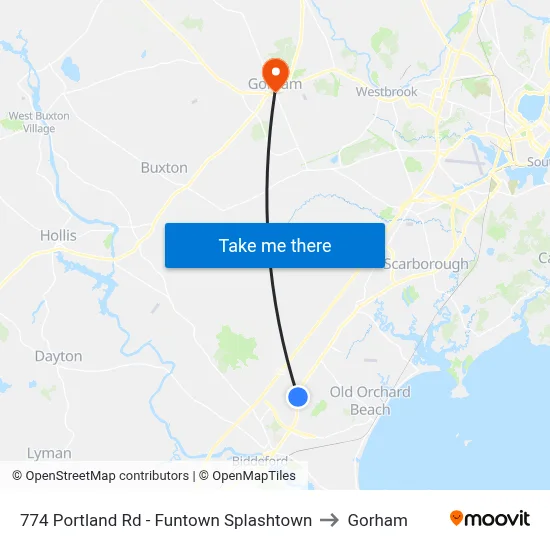 774 Portland Rd - Funtown Splashtown to Gorham map