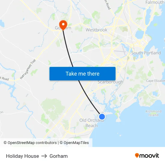 Holiday House to Gorham map