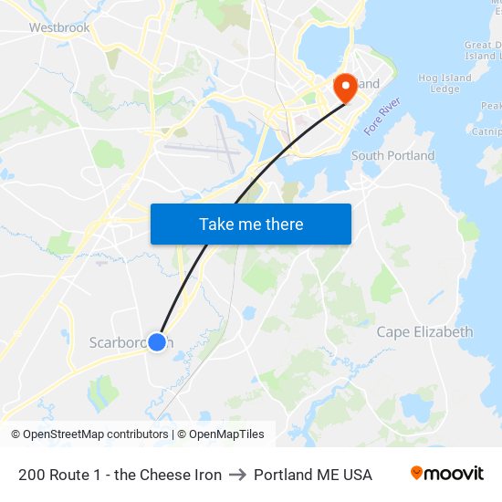 200 Route 1 - the Cheese Iron to Portland ME USA map