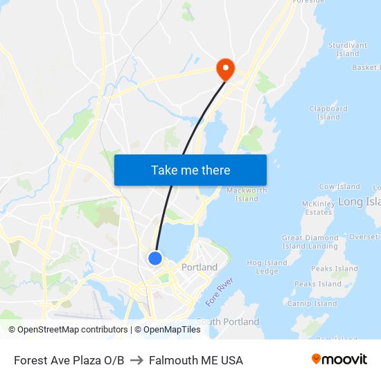 Forest Ave Plaza O/B to Falmouth ME USA map