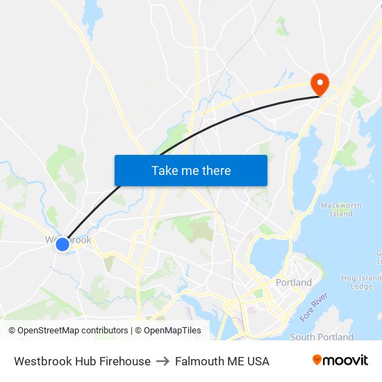 Mechanic & Quimby to Falmouth ME USA map