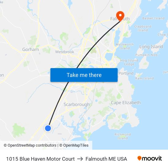1015 Blue Haven Motor Court to Falmouth ME USA map