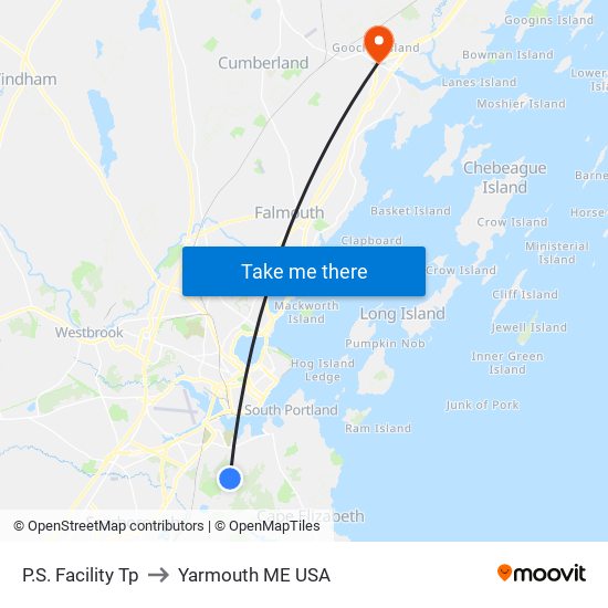 P.S. Facility Tp to Yarmouth ME USA map