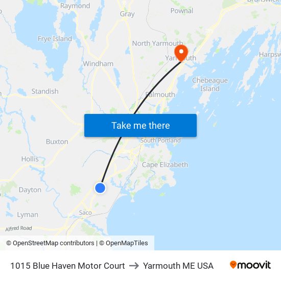 1015 Blue Haven Motor Court to Yarmouth ME USA map