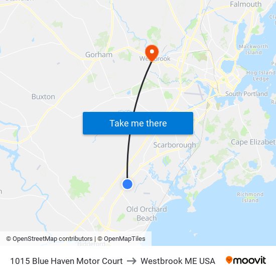 1015 Blue Haven Motor Court to Westbrook ME USA map