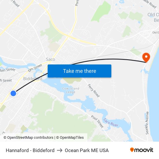 Hannaford - Biddeford to Ocean Park ME USA map