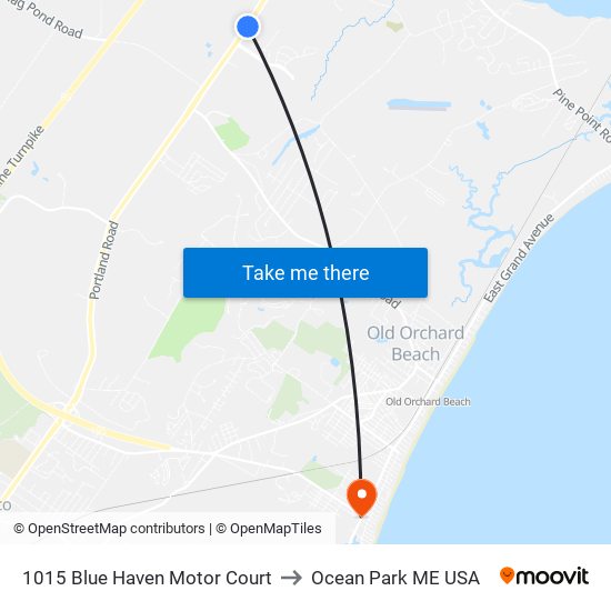 1015 Blue Haven Motor Court to Ocean Park ME USA map