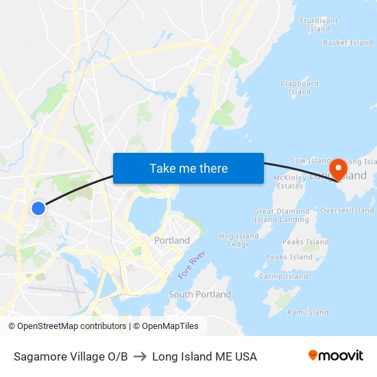 Sagamore Village O/B to Long Island ME USA map