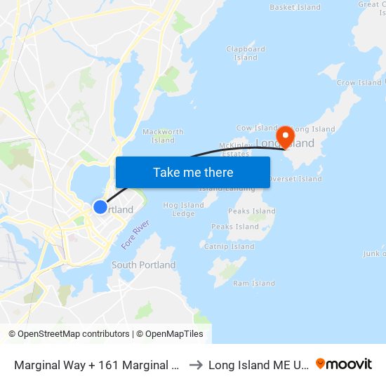 Marginal Way + 161 Marginal Way to Long Island ME USA map